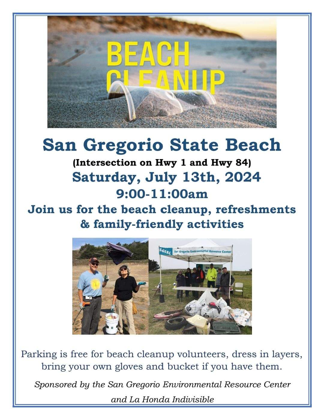 San Gregorio Beach Cleanup Saturday July 13 9-11 AM